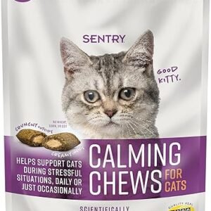Sentry Calming Chews for Cats, Calming Aid Helps to Manage Stress & Anxiety, With Pheromones That May Help Curb Destructive Behavior & Separation Anxiety, Calming Health Supplement for Cats, 4 oz.