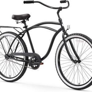 sixthreezero Around The Block Men's Beach Cruiser Bike, Hybrid Bicycle with Rear Rack