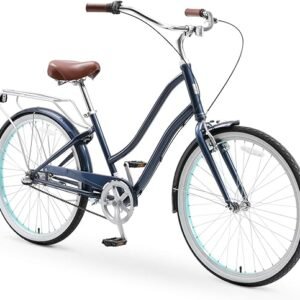 sixthreezero EVRYjourney Women's Steel Beach Cruiser Bike, Step Through Hybrid Bicycle, 26 Inch Wheels, Multiple Speed Options and Colors
