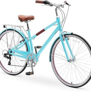 sixthreezero Reach Your Destination Women's Road Bike, 7 Speed Adult Hybrid Bicycle with Rear Rack, 28 Inch Wheels, Multiple Color Options