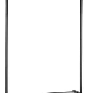 SONGMICS Clothes Rack with Wheels, Clothing Rack for Hanging Clothes, 25.4 mm Metal Garment Rack with Dense Mesh Storage Shelf, 110 lb Load Capacity, 2 Brakes, Black UHSR25BK