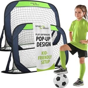 Sport Squad Portable Soccer Goal Net Set - Pop Up Training Soccer Goals for Backyard - Indoor or Outdoor Versions - Easy Assembly - Great for Kids and Adults
