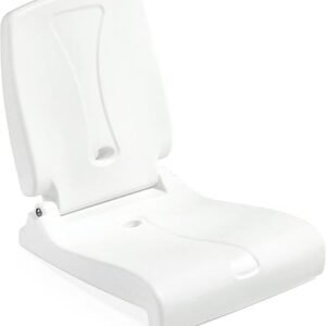 Step2 Folding Flip Seat, Lightweight Portable Outdoor Chair for Poolside, Camping, Beach, Boats, Tailgates, Durable Ground Chair with Back Support for Adults, White