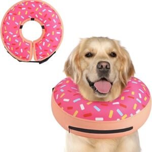 Supet Inflatable Dog Cone Collar Alternative After Surgery, Doggie Neck Donut Collar Recovery ECollar, Soft Dog Cone for Small Medium Large Dogs