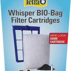 Tetra Whisper Bio-Bag Filter Aquarium Cartridges, Large Filter for Freshwater and Marine Fish, Removes Odors and Discoloration, Easy to Assemble, 12 Large Blue Filters