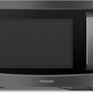 TOSHIBA EM131A5C-BS Countertop Microwave Ovens 1.2 Cu Ft, 12.4" Removable Turntable Smart Humidity Sensor 12 Auto Menus Mute Function ECO Mode Easy Clean Interior Black Color 1000W