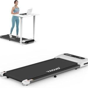 Under Desk Treadmill, Walking Pad for Home and Office, 2.5 HP Portable Walking Jogging Running Machine with Remote Control and LED Display, Silver