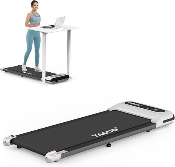 Under Desk Treadmill, Walking Pad for Home and Office, 2.5 HP Portable Walking Jogging Running Machine with Remote Control and LED Display, Silver
