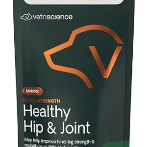 VetriScience Extra Strength Healthy Hip & Joint Chews, GlycoFlex Glucosamine and Green-Lipped Mussel Joint Support Supplement for Dogs, Promote Mobility and Soothe Joint Discomfort, Chicken, 120 Count