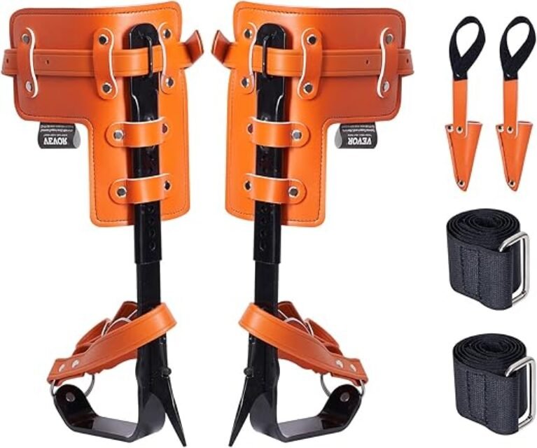 VEVOR Tree Climbing Spikes, 1 Pair Alloy Steel Climbing Spurs, 350lbs Load Capacity Tree Climbing Gear with Straps and Spike Protectors, for Climbers, Hunting, Fruit Picking
