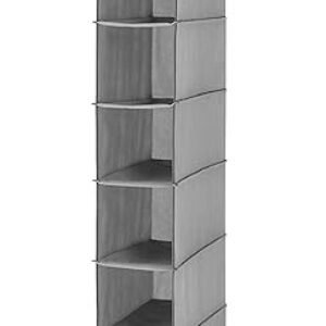 Whitmor Hanging Shoe Shelves - 8 Section - Closet Organizer - Grey