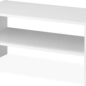Whitmor Wood Stackable 2-Shelf Shoe Rack, White, 24 inches