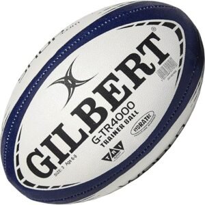 World Rugby Shop X Gilbert G-TR4000 Rugby Ball - Adult and Youth Sizes 3, 4, and 5 - Hand Stitched - 3 Ply Construction