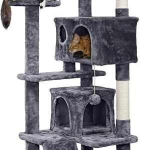 Yaheetech 54in Cat Tree Tower Condo Furniture Scratch Post for Kittens Pet House Play