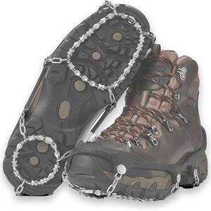 Yaktrax Diamond Grip - Full-Foot Traction on Ice, Snow, & Multi-Terrain Surfaces - Swiveling Diamond Bead Grip Points - Cold-Resistant Easy On/Off Elastic Upper Band