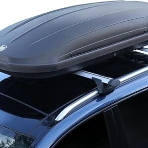 12 Cubic Feet Hard Shell Top Mount Carrier, Rooftop Cargo Box Carrier, Dual-Side Opening, Universal Fit for Cars & SUVs, Waterproof ABS Material with Secure Straps & Keys