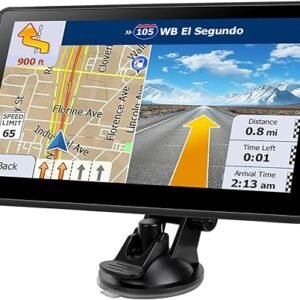 7'' GPS Navigator for Car Truck RV - Touchscreen Navigation System, 2025 North America Maps Free Lifetime Updates, Turn-by-Turn Voice Guidance, Speed & Red Light Warning, GPS Navigation for All Cars