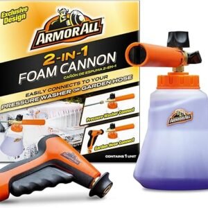 Armor All 2-in-1 Foam Cannon Kit, Car Cleaning Kit Connects to Power Washers and Garden Hoses for Vehicle Cleaning, Includes Foam Cannon, Foam Applicator and Ergonomic Adaptor, 1 count