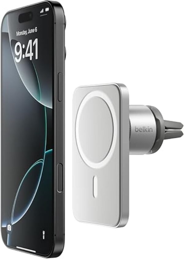 Belkin MagSafe Vent Mount Pro MagSafe iPhone Mount For Car - Silver