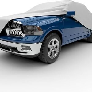 Budge TRB-4 Rain Barrier Truck Cover, Outdoor, Waterproof, Breathable, Truck Cover fits Trucks up to 237" L x 70" W x 60" H, Gray, Size T-4: Fits up to 237"