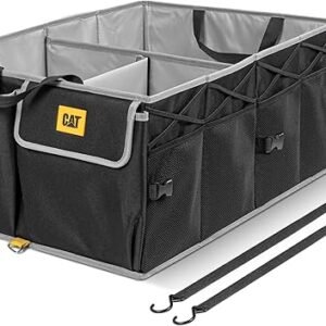 CAT® FlexTrunk Car Trunk Organizer and Storage - Collapsible Multi-Compartment Convenient Heavy Duty, Fold Up for Easy Storage, Automotive Seat Cargo Storage for Groceries Tools - 23"L x 17"W x 11"H