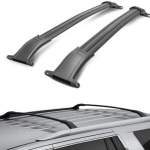 DNA MOTORING PT-ZTL-8025 Pair Aluminum Car Roof Rack Cross Bars Compatible with 15-18 Suburban Tahoe Yukon XL Escalade ESV,Black