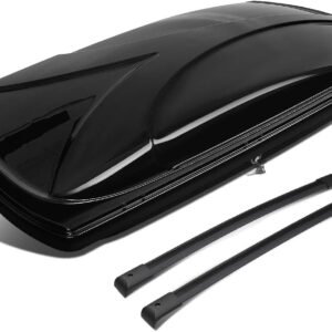 DNA MOTORING PT-ZTL-8133-BK Roof Top Cargo Box + Pair Aluminum Cross Bar,Black