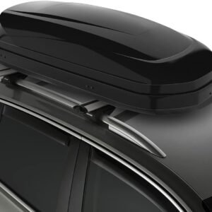 DNA MOTORING Rooftop Cargo Box Carrier Lockable Heavy Duty Car Top Storage Case, Capacity 110 Lbs, 53" L x 34" W x 15" H, 11 17 Cubic Ft.(Glossy Black), PT-ZTL-8166-GSBK