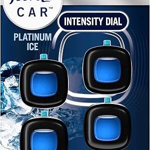 Febreze Car Air Freshener Vent Clip Platinum Ice Scent, .07 oz. Car Vent Clip, Pack of 4
