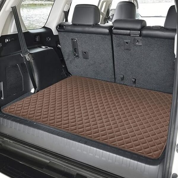FH Group F16501BROWN-32 Deluxe Heavy Duty Faux Leather Diamond Pattern Multi-Purpose Brown Automotive Cargo Liner fits most Cars, SUVs, and Trucks, 32 inches