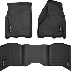 Husky Liners Weatherbeater Floor Mats | Fits 2009 - 2024 Ram 1500 (19-24 Classic Body only) Crew Cab; 2010 - 2018 Ram 2500/3500 w/Automatic Transmission | Front & 2nd Row, 3-pc Black - 99001