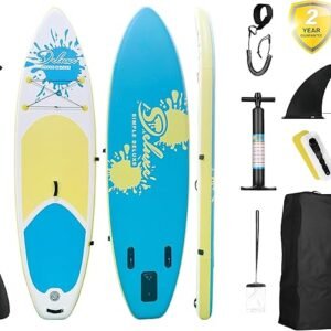 Inflatable Stand Up Paddle Board – Simple Deluxe Premium SUP for All Skill Levels, Pink Paddle Boards for Adults & Youth, Blow Up Stand-Up Paddleboards with Accessories & Backpack, Surf Control