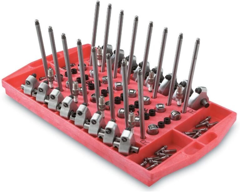 Jaz Products Valvetrain Organizer, Rocker Tray, Rocker Arms/Lifters/Pushrods/Spark Plugs, Plastic, Red, Each