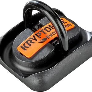 Kryptonite Evolution Ground Anchor, High Security Anti Theft Floor or Wall Anchor for Motorcycle Bike E-Bikes, Heavy-Duty Hardened Steel Swing Shackle,Black