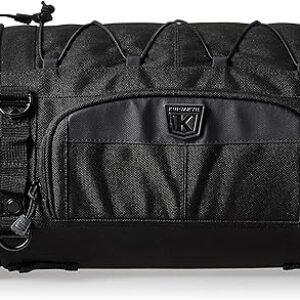 Kuryakyn 5213 Momentum Rambler Motorcycle Travel Luggage: Weather Resistant Roll Bag with Sissy Bar Straps, Black 15.5" W x 9" T x 9.25" D