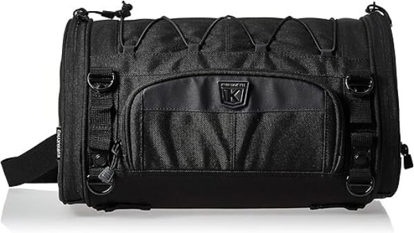 Kuryakyn 5213 Momentum Rambler Motorcycle Travel Luggage: Weather Resistant Roll Bag with Sissy Bar Straps, Black 15.5" W x 9" T x 9.25" D