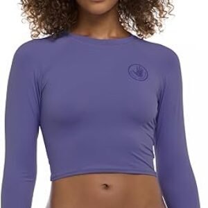Let It Be Long Sleeve Crop Top Rashguard with UPF 50