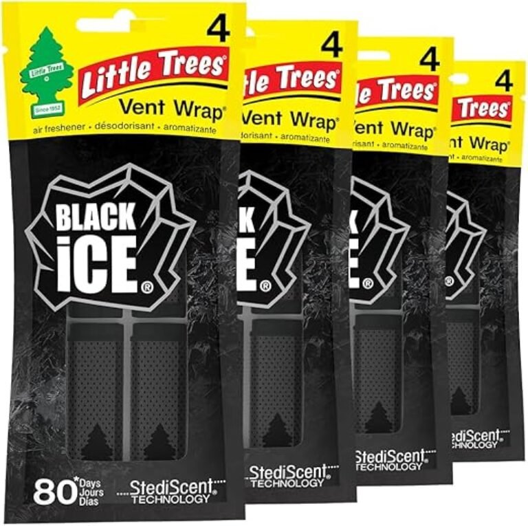LITTLE TREES Car Air Freshener. Vent Wrap Provides Long-Lasting Scent, Slip on Vent Blade. Black Ice, 16 Air Fresheners