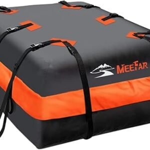 MeeFar Car Roof Bag XBEEK Rooftop top Cargo Carrier Bag 20 Cubic feet Waterproof for All Cars with/Without Rack, Includes Anti-Slip Mat, 10 Reinforced Straps, 6 Door Hooks, Luggage Lock