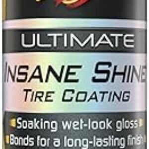 Meguiar's G190315 Ultimate Insane Shine Tire Coating, gives a Finish that Creates a Lasting Wet-Look for a Classic Black Shine, Easy to Use, No Hassle, No Mess, Ultimate Protection, 15 Oz Aerosol Can