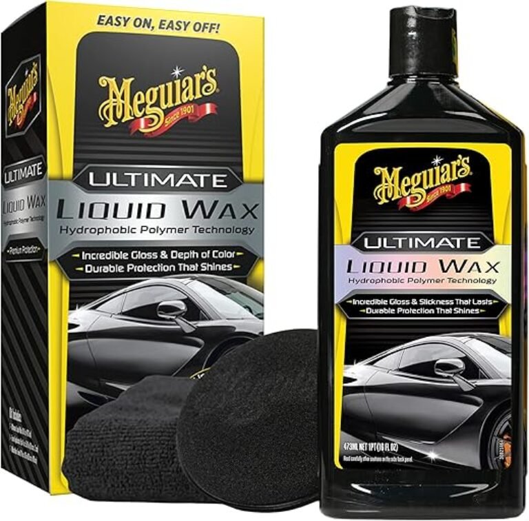 Meguiar's Ultimate Liquid Wax, Improved Liquid Car Wax Formula for Durable Protection that Shines, Premium Towel and Applicator Pad Car Accessories Included, 16 Oz Bottle