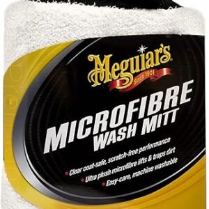 Meguiar's X3002 Microfiber Wash Mitt, Super-Thick, Reusable Wash Mitt for Ultimate Finish, Safe on Clear Coats, Leaving You with A Show Car Finish, 1 Pack