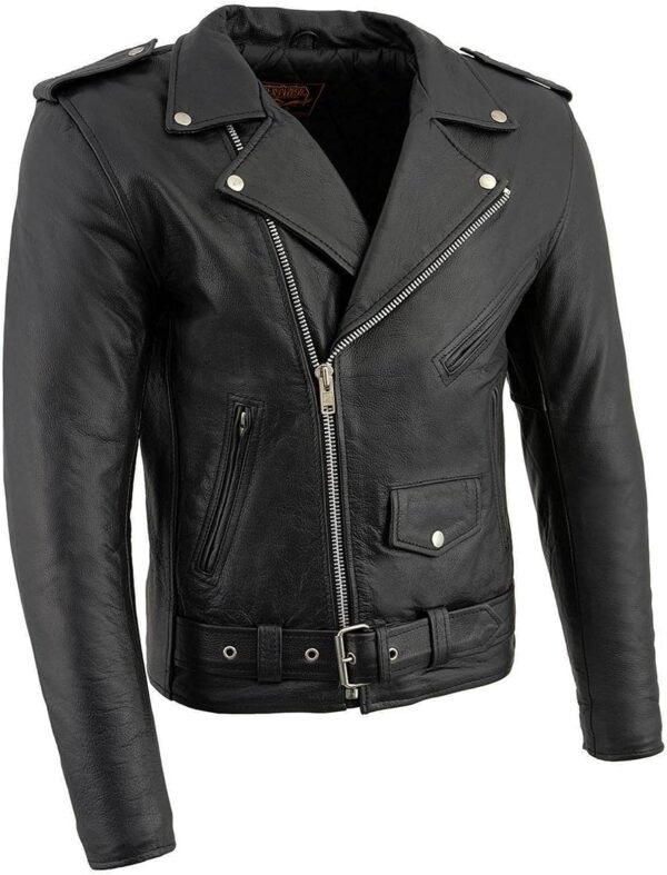 Milwaukee Leather LKM1781 Men's The Legend Classic Black Premium Leather Motorcycle Jacket w/Quilted Liner
