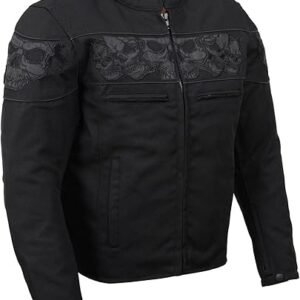 Milwaukee Leather mens Mpm1730 Black Textile Motorcycle Jacket for Men