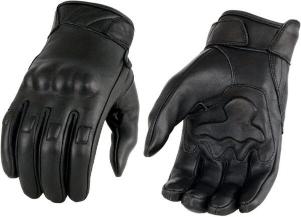 Milwaukee Leather MG7501 Men's Black Leather i-Touch Screen Compatible Gel Palm Motorcycle Gloves W/Protective Knuckle