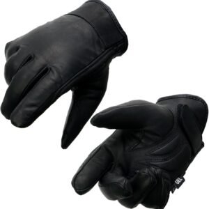 Milwaukee Leather MG7522 Men's Black Leather Waterproof Cruiser Motorcycle Hand Gloves W/Gel Padded Palm