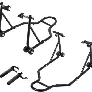 Motorcycle Stand Lift, 850lbs Front Rear Combo Stand Lift Stand, Front Wheel Fork Stand, Rear U+L Fork Swingarm Spool Stand, Universal Motorcycle Paddock Stand Wheel Lift Stand