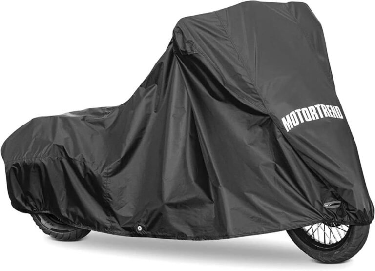 Motor Trend SportsFlex Universal Fit All-Weather Heavy Duty Motorcycle Cover, Waterproof All Seasons Indoor Outdoor Protection, Sport Bikes Cruisers Scooter Touring Off-Road 104"(L) x 41"(W) x 50"(H)