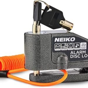 NEIKO 52908A Motorcycle Locks Anti Theft with Alarm, Motorcycle Disc Lock with Alarm, Disk Lock Anti-Theft Motion Sensor, Security Lock Brake, Universal Alarm Lock for Motorcycles, Bicycles & More