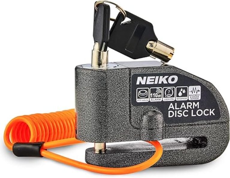 NEIKO 52908A Motorcycle Locks Anti Theft with Alarm, Motorcycle Disc Lock with Alarm, Disk Lock Anti-Theft Motion Sensor, Security Lock Brake, Universal Alarm Lock for Motorcycles, Bicycles & More